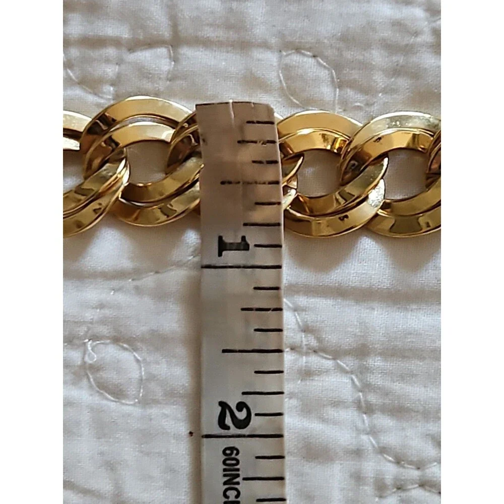 Vintage Monet Gold Tone Double Curb Link Chain Adjustable Hook Necklace 21